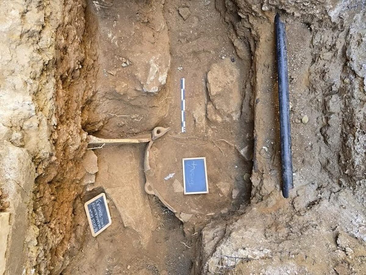 An “osteotheca” containing the remains of a child from the 6th century B.C., discovered in the ancient Greek city of Gela in Sicily