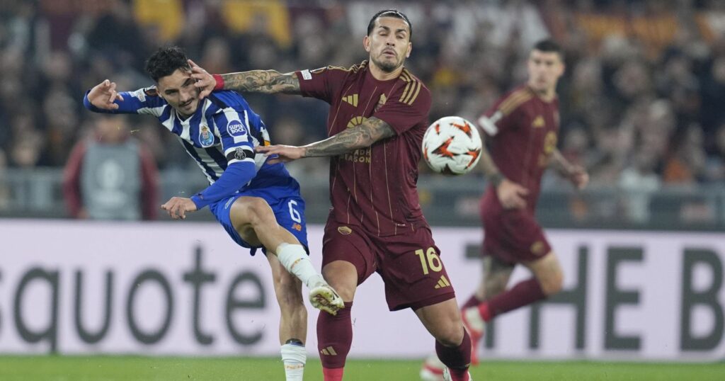 Leandro Paredes panned for red card play-acting in Roma’s Europa League play-off win over Porto – ‘It’s pathetic’