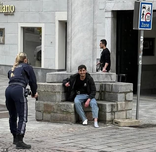 The 23-year-old man, named locally as Ahmad G. (pictured), allegedly shouted 'Allahu Akbar' before launching into a vicious attack