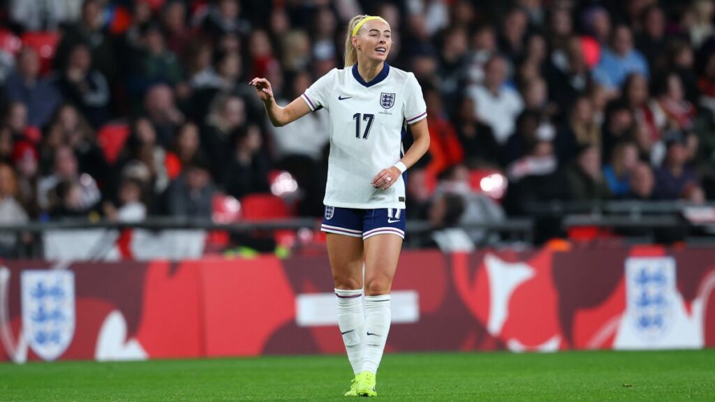 Chloe Kelly of England during a friendly match against team USA