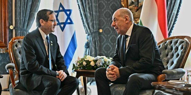 President Herzog makes state visit to Hungary, meets with family of Hamas captive